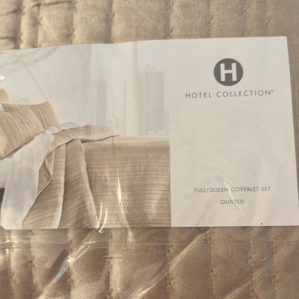 Hotel Collection Tan Quilted Bedding Set